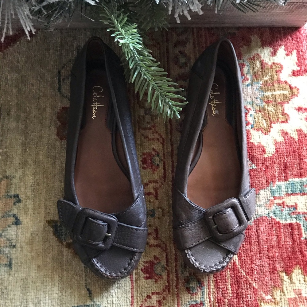 Cole Haan beautiful soft leather flats with buckle